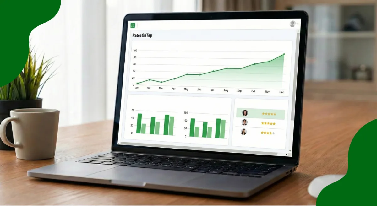 Analytics dashboard showing review trends